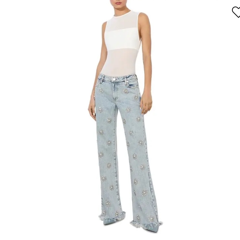 ALICE + OLIVIA 
Roxy Embellished Straight Leg Jeans - Picture 6 of 9